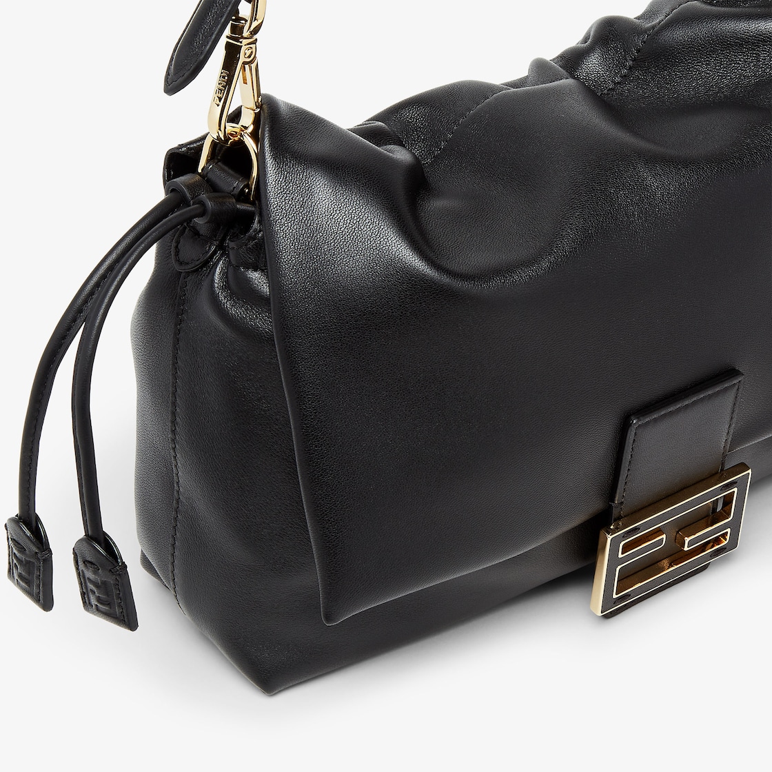 FENDI Mamma Baguette Medium Black nappa leather bag - Image 3